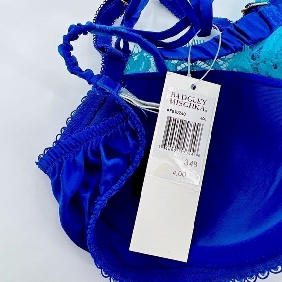 Badgley Mischka EB10240 Silk Contour Bra Royal Blue size 34B NWT - Picture 6 of 9